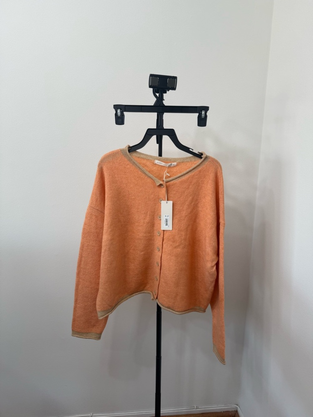 Altar'd State Peach Button-Front Oversized Cardigan - Picture 4 of 6